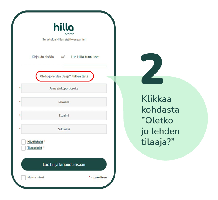 Luo hillatunnukset ohjeet